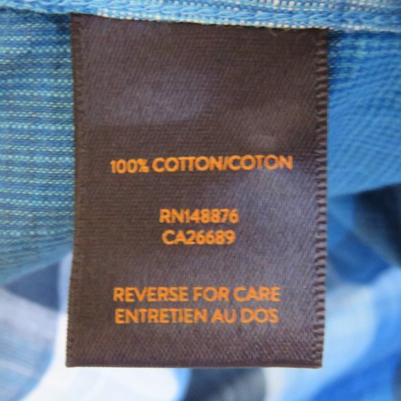 Good Man* Men's Short Sleeve Button Down Curved Hem Plaid Shirt~ Size Large - Picture 6 of 13